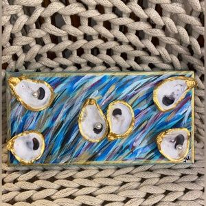 HANDMADE OYSTER 🦪 SHELLS CANVAS ART.